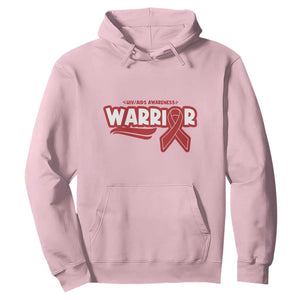 HIV Awareness Warrior Hoodie Red Ribbon Support Gift TS12 Light Pink Print Your Wear