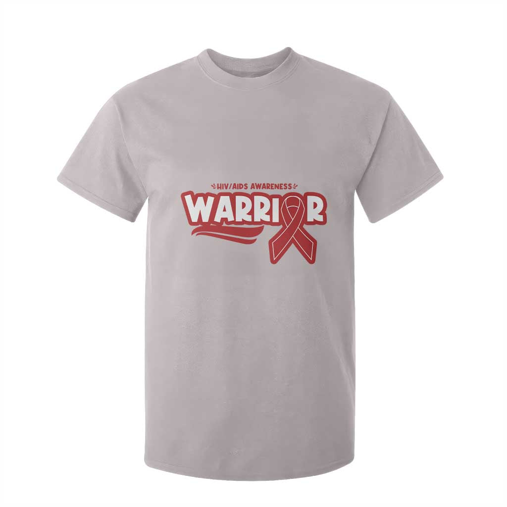 HIV Awareness Warrior T Shirt For Kid Red Ribbon Support Gift TS12 Ice Gray Print Your Wear