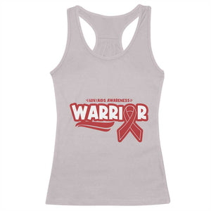 HIV Awareness Warrior Racerback Tank Top Red Ribbon Support Gift TS12 Ice Gray Print Your Wear