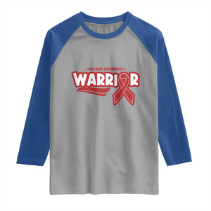 HIV Awareness Warrior Raglan Shirt Red Ribbon Support Gift TS12 Sport Gray Royal Print Your Wear