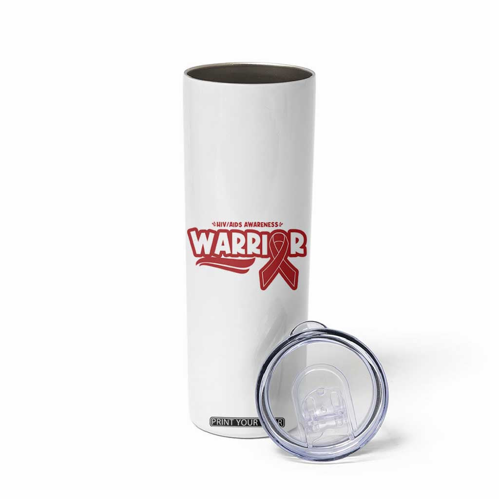 HIV Awareness Warrior Skinny Tumbler Red Ribbon Support Gift TS12 Print Your Wear