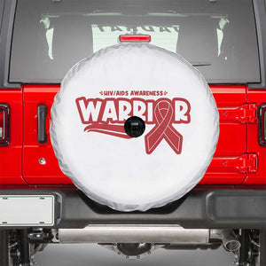 HIV Awareness Warrior Spare Tire Cover Red Ribbon Support Gift TS12 White Print Your Wear