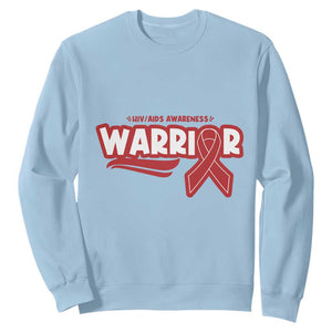 HIV Awareness Warrior Sweatshirt Red Ribbon Support Gift TS12 Light Blue Print Your Wear