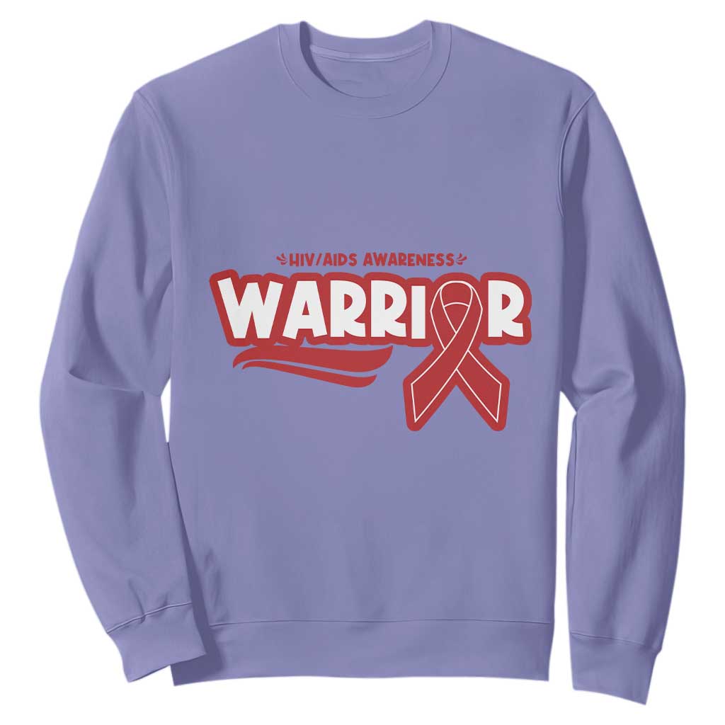 HIV Awareness Warrior Sweatshirt Red Ribbon Support Gift TS12 Violet Print Your Wear