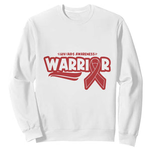 HIV Awareness Warrior Sweatshirt Red Ribbon Support Gift TS12 White Print Your Wear