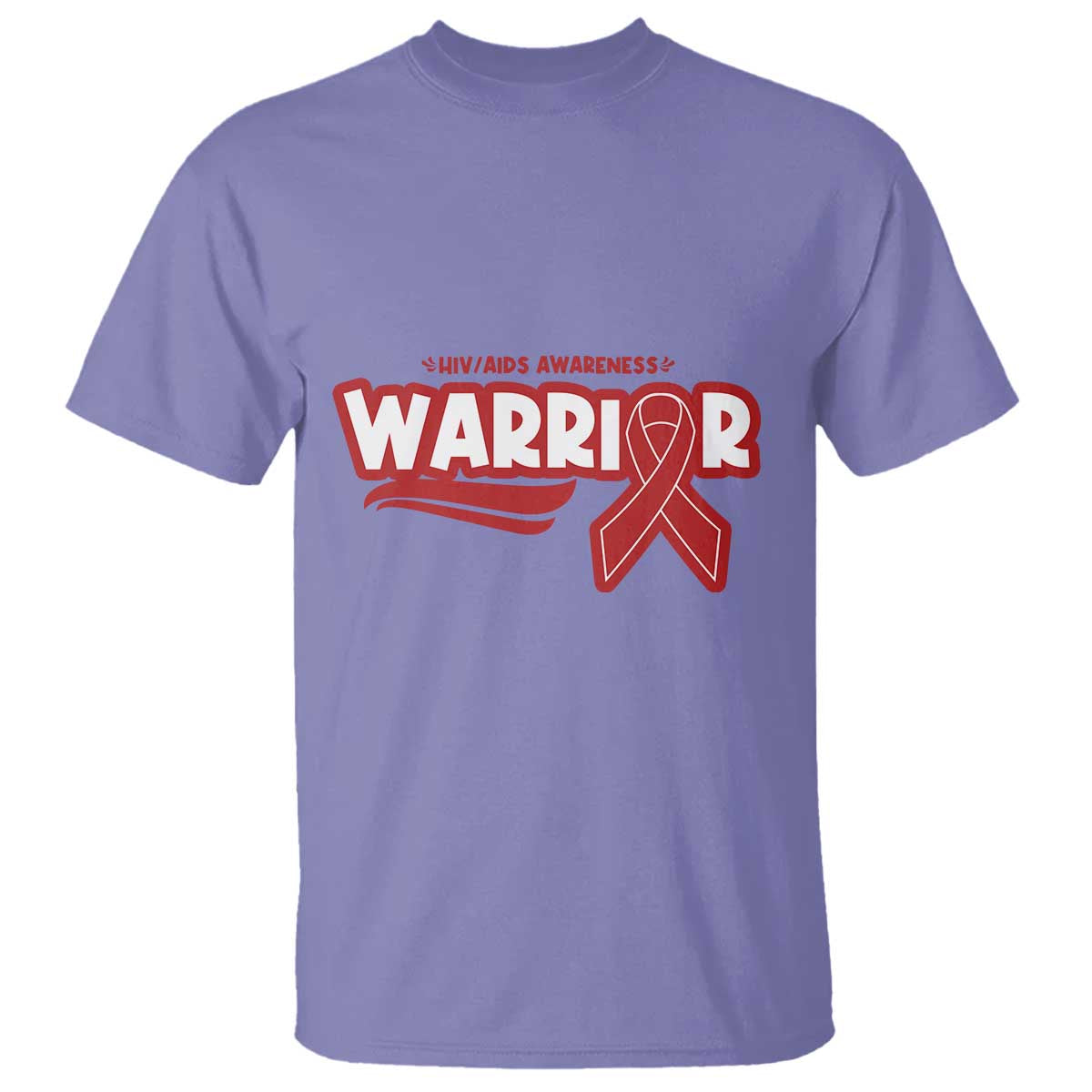 HIV Awareness Warrior T Shirt Red Ribbon Support Gift TS12 Violet Print Your Wear