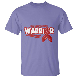 HIV Awareness Warrior T Shirt Red Ribbon Support Gift TS12 Violet Print Your Wear