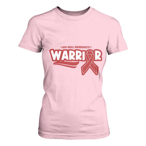 HIV Awareness Warrior T Shirt For Women Red Ribbon Support Gift TS12 Light Pink Print Your Wear