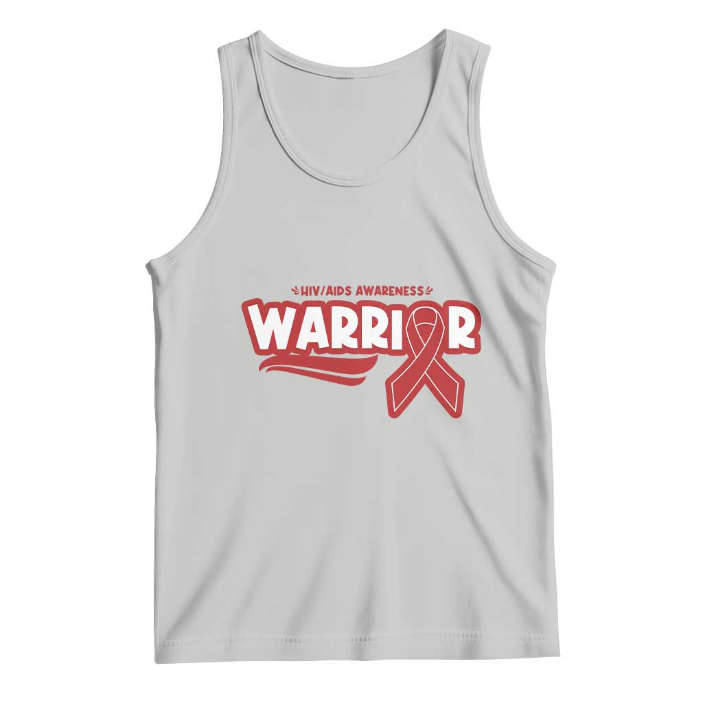 HIV Awareness Warrior Tank Top Red Ribbon Support Gift TS12 Ash Print Your Wear