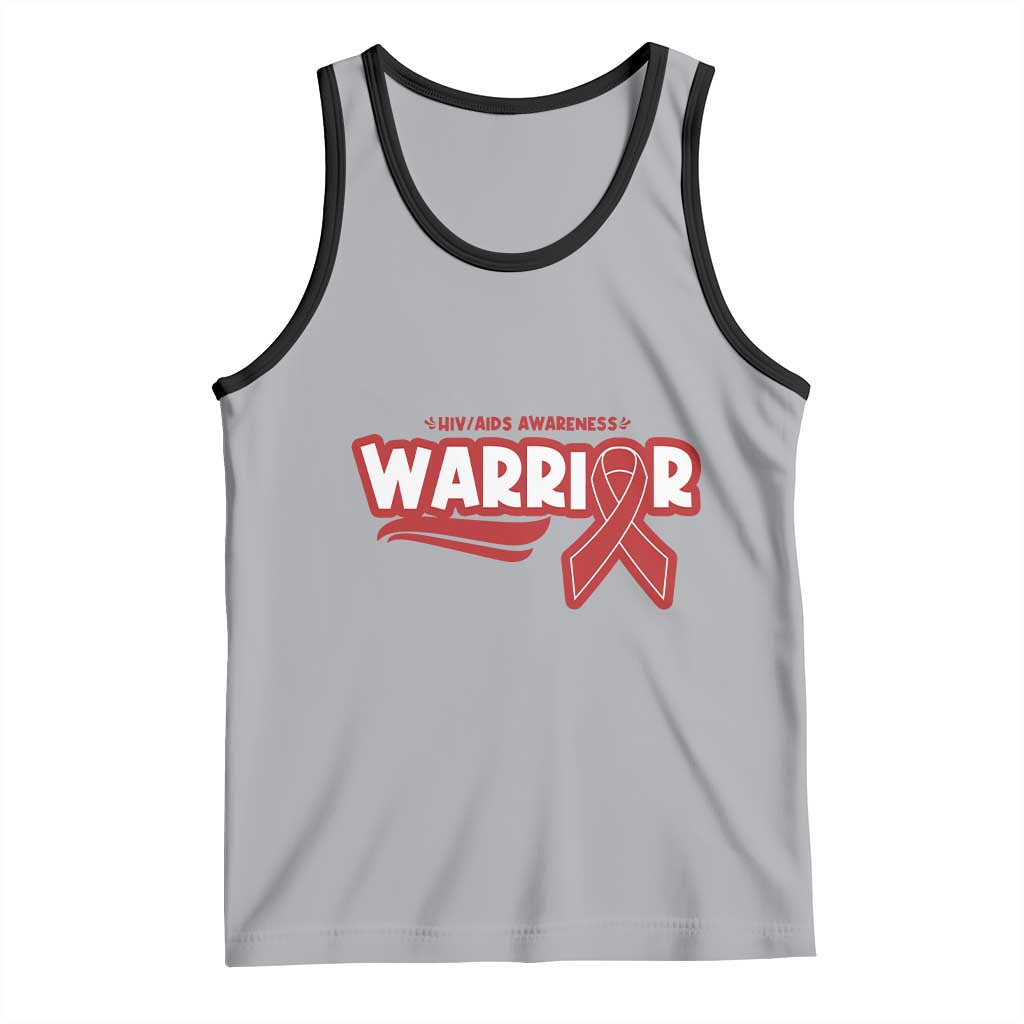 HIV Awareness Warrior Tank Top Red Ribbon Support Gift TS12 Athletic Heather Black Print Your Wear