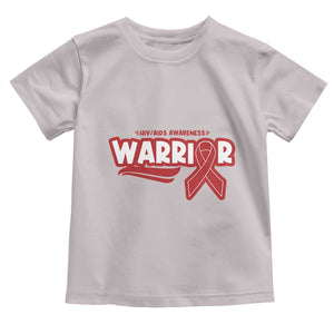 HIV Awareness Warrior Toddler T Shirt Red Ribbon Support Gift TS12 Ice Gray Print Your Wear