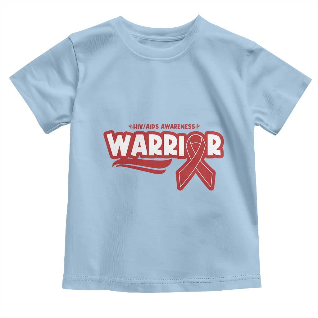 HIV Awareness Warrior Toddler T Shirt Red Ribbon Support Gift TS12 Light Blue Print Your Wear