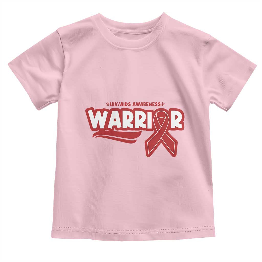 HIV Awareness Warrior Toddler T Shirt Red Ribbon Support Gift TS12 Light Pink Print Your Wear