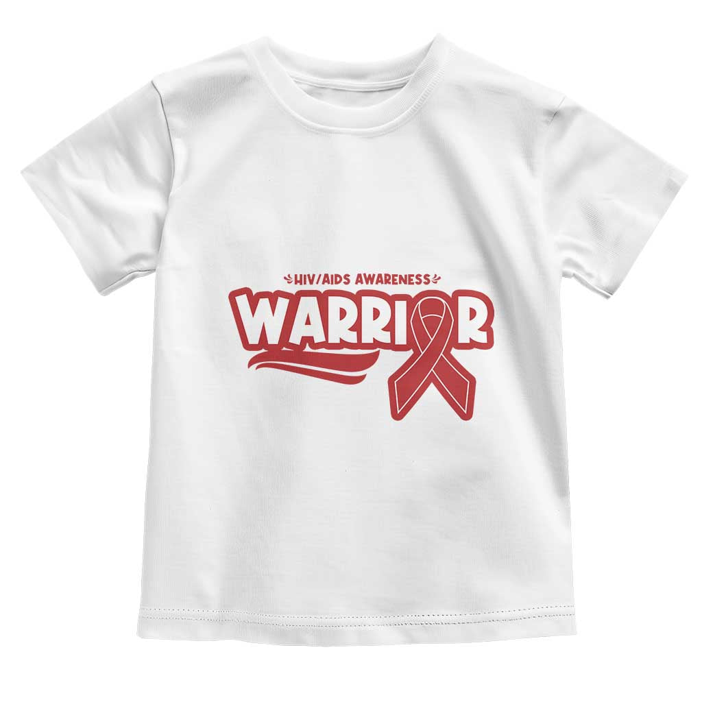 HIV Awareness Warrior Toddler T Shirt Red Ribbon Support Gift TS12 White Print Your Wear