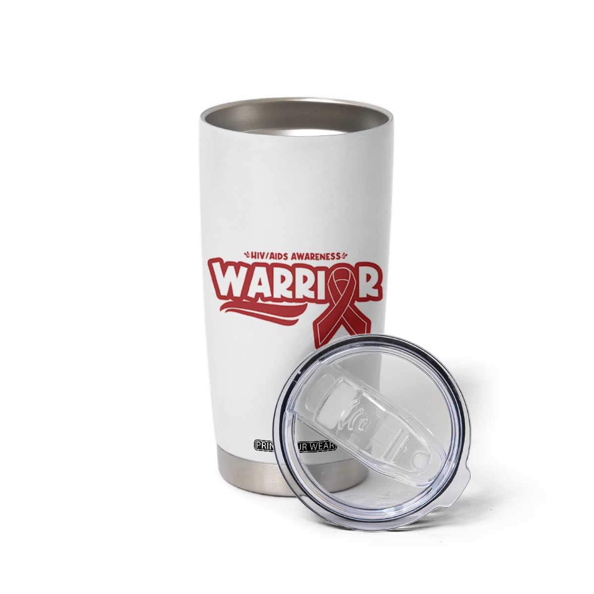 HIV Awareness Warrior Tumbler Cup Red Ribbon Support Gift TS12 Print Your Wear