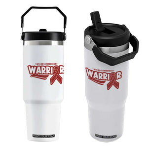 HIV Awareness Warrior Flip Straw Tumbler Red Ribbon Support Gift TS12 One Size: 30 oz White Print Your Wear