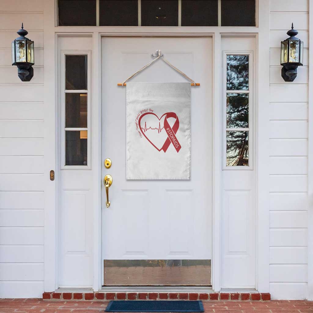 Never Forget World AIDS Day Garden Flag Red Ribbon HIV Awareness Gift TS12 Print Your Wear