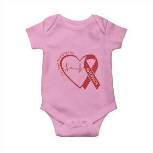 Never Forget World AIDS Day Baby Onesie Red Ribbon HIV Awareness Gift TS12 Light Pink Print Your Wear