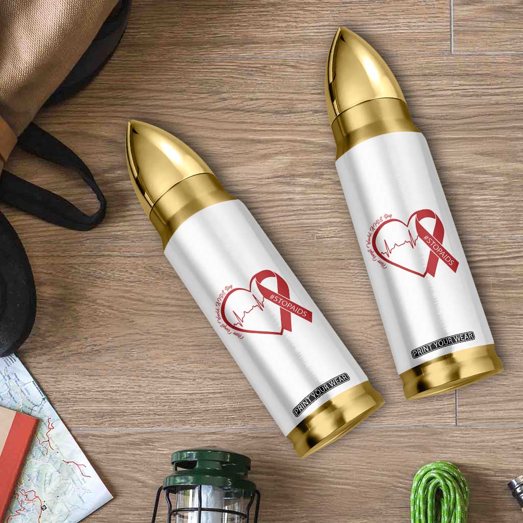 Never Forget World AIDS Day Bullet Tumbler Red Ribbon HIV Awareness Gift TS12 Print Your Wear