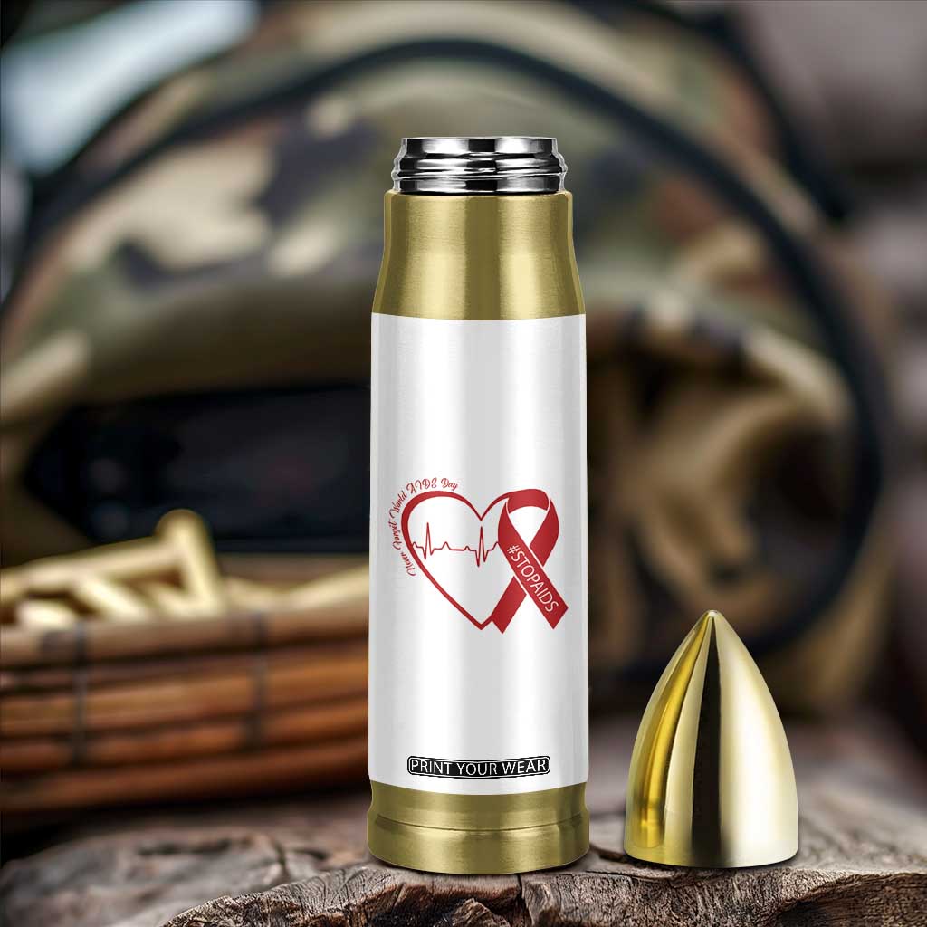 Never Forget World AIDS Day Bullet Tumbler Red Ribbon HIV Awareness Gift TS12 Print Your Wear