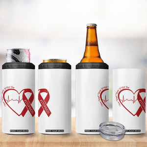 Never Forget World AIDS Day 4 in 1 Can Cooler Tumbler Red Ribbon HIV Awareness Gift TS12 Print Your Wear