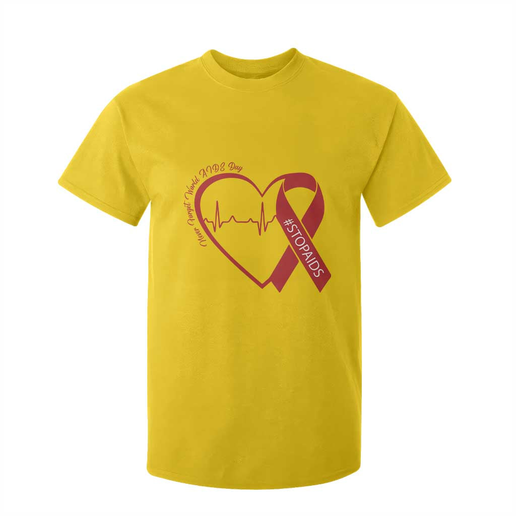 Never Forget World AIDS Day T Shirt For Kid Red Ribbon HIV Awareness Gift TS12 Daisy Print Your Wear