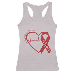 Never Forget World AIDS Day Racerback Tank Top Red Ribbon HIV Awareness Gift TS12 Ice Gray Print Your Wear