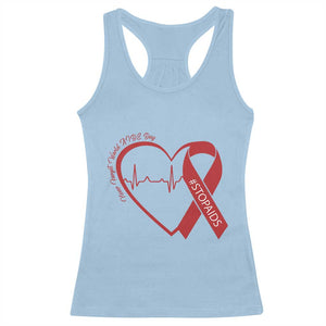 Never Forget World AIDS Day Racerback Tank Top Red Ribbon HIV Awareness Gift TS12 Light Blue Print Your Wear