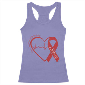 Never Forget World AIDS Day Racerback Tank Top Red Ribbon HIV Awareness Gift TS12 Violet Print Your Wear