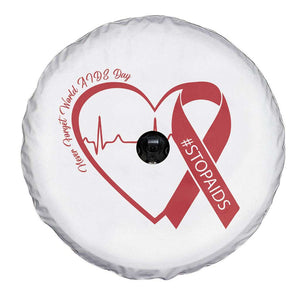 Never Forget World AIDS Day Spare Tire Cover Red Ribbon HIV Awareness Gift TS12 Print Your Wear