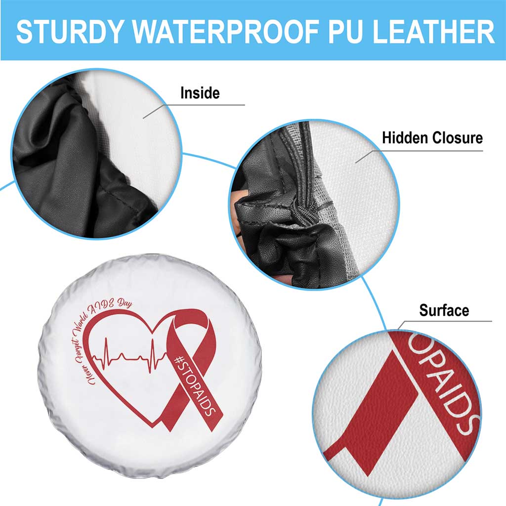 Never Forget World AIDS Day Spare Tire Cover Red Ribbon HIV Awareness Gift TS12 Print Your Wear