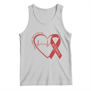 Never Forget World AIDS Day Tank Top Red Ribbon HIV Awareness Gift TS12 Ash Print Your Wear