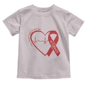 Never Forget World AIDS Day Toddler T Shirt Red Ribbon HIV Awareness Gift TS12 Ice Gray Print Your Wear