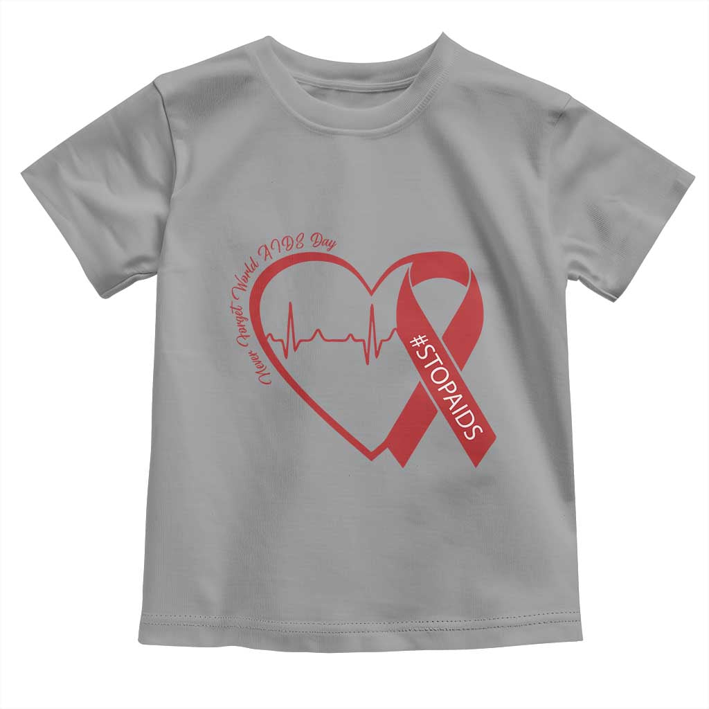Never Forget World AIDS Day Toddler T Shirt Red Ribbon HIV Awareness Gift TS12 Sport Gray Print Your Wear
