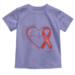 Never Forget World AIDS Day Toddler T Shirt Red Ribbon HIV Awareness Gift TS12 Violet Print Your Wear
