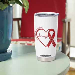 Never Forget World AIDS Day Tumbler Cup Red Ribbon HIV Awareness Gift TS12 Print Your Wear