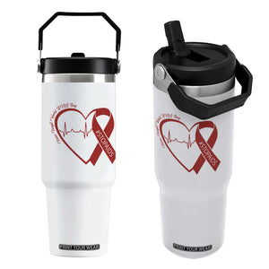 Never Forget World AIDS Day Flip Straw Tumbler Red Ribbon HIV Awareness Gift TS12 One Size: 30 oz White Print Your Wear