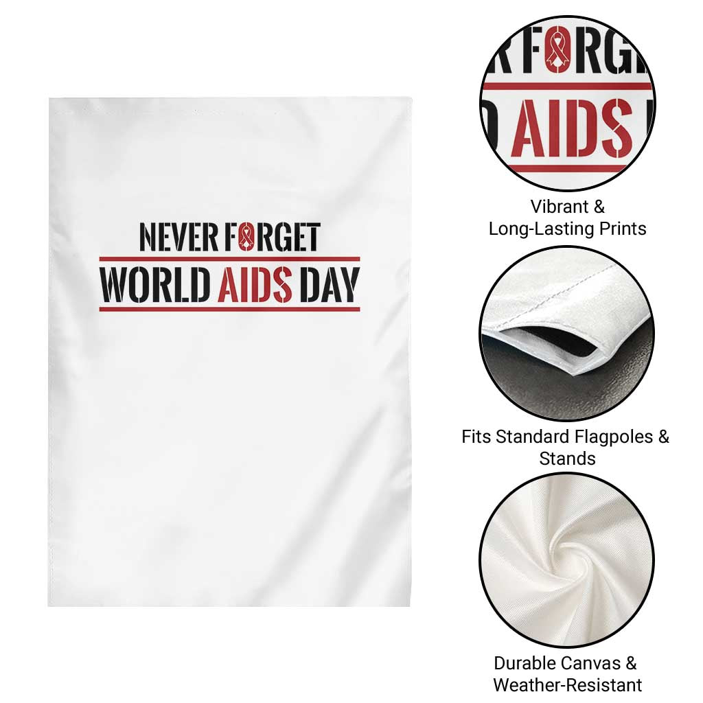 World AIDS Day Never Forget Garden Flag Red Ribbon Support Gift TS12 Print Your Wear