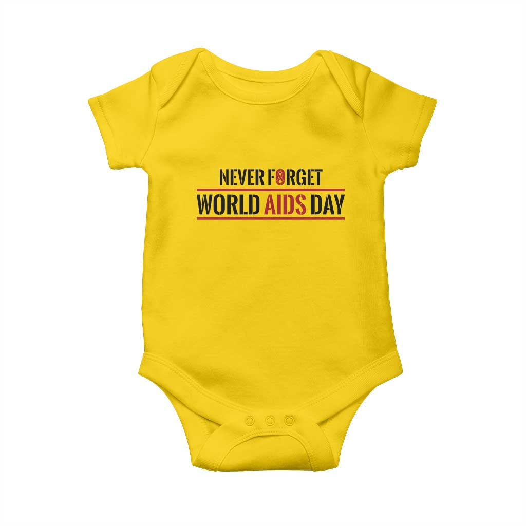 World AIDS Day Never Forget Baby Onesie Red Ribbon Support Gift TS12 Daisy Print Your Wear