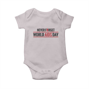 World AIDS Day Never Forget Baby Onesie Red Ribbon Support Gift TS12 Ice Gray Print Your Wear