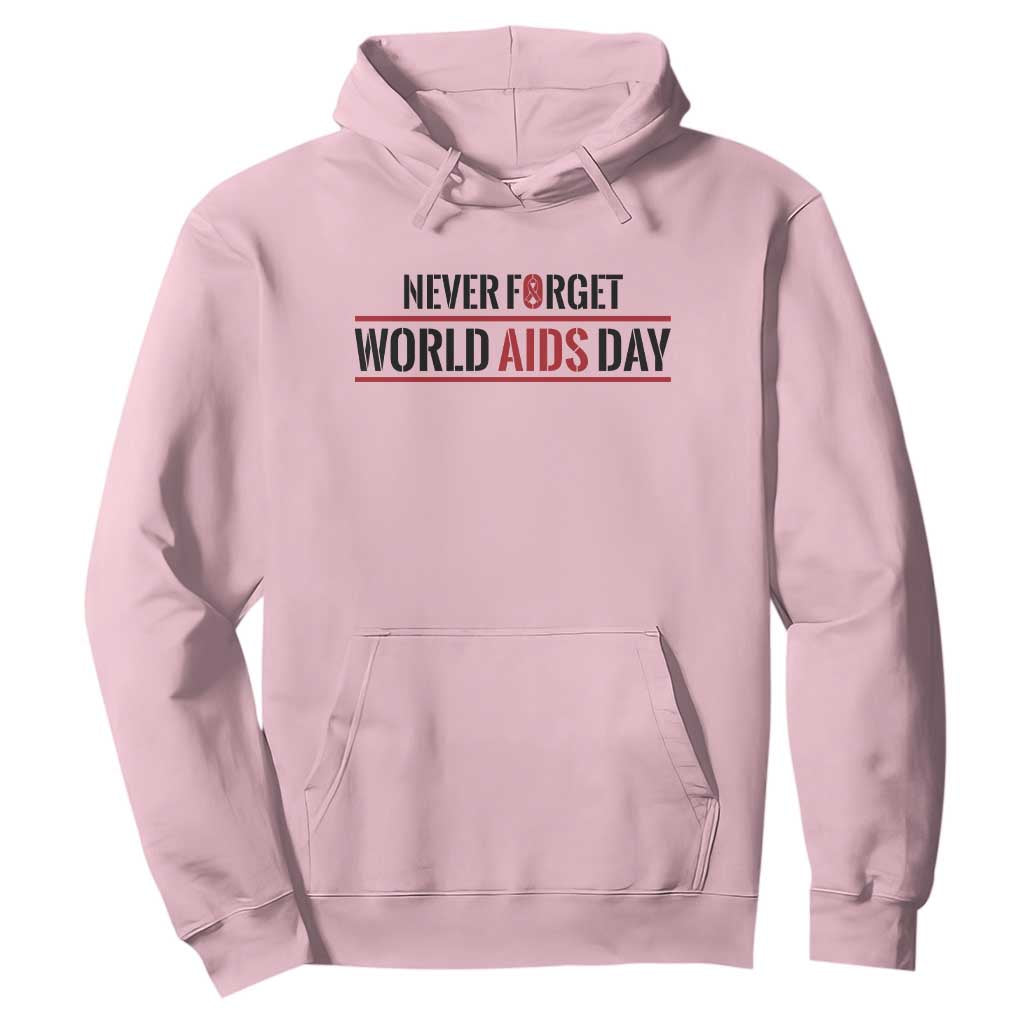 World AIDS Day Never Forget Hoodie Red Ribbon Support Gift TS12 Light Pink Print Your Wear
