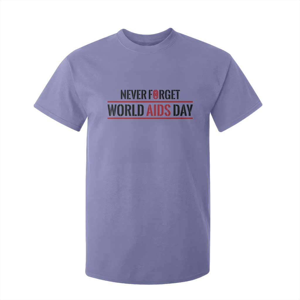 World AIDS Day Never Forget T Shirt For Kid Red Ribbon Support Gift TS12 Violet Print Your Wear