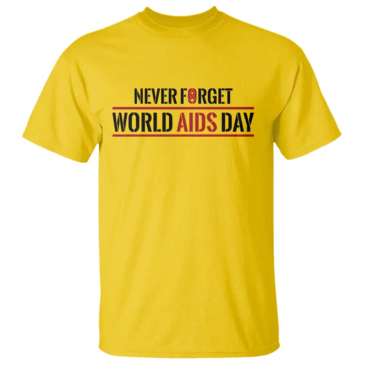 World AIDS Day Never Forget T Shirt Red Ribbon Support Gift TS12 Daisy Print Your Wear