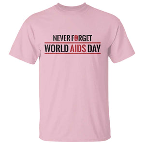 World AIDS Day Never Forget T Shirt Red Ribbon Support Gift TS12 Light Pink Print Your Wear