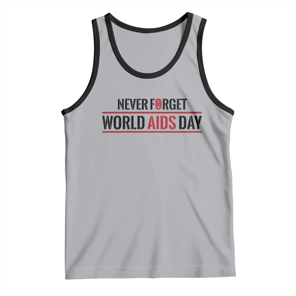 World AIDS Day Never Forget Tank Top Red Ribbon Support Gift TS12 Athletic Heather Black Print Your Wear