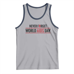 World AIDS Day Never Forget Tank Top Red Ribbon Support Gift TS12 Athletic Heather Navy Print Your Wear