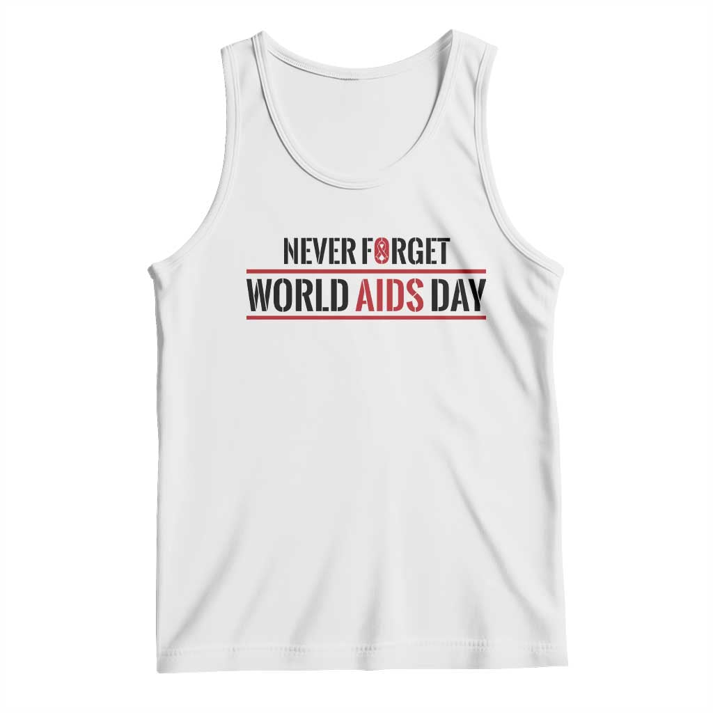 World AIDS Day Never Forget Tank Top Red Ribbon Support Gift TS12 White Print Your Wear