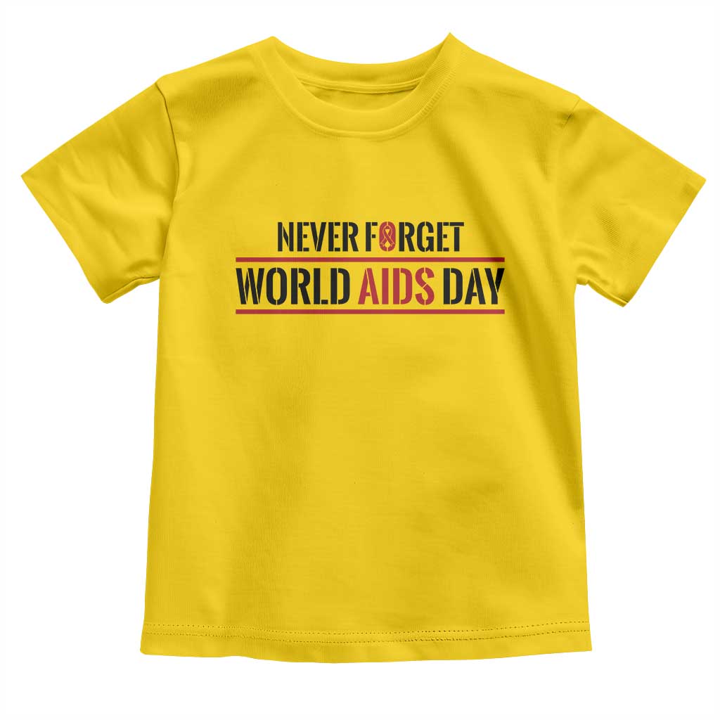 World AIDS Day Never Forget Toddler T Shirt Red Ribbon Support Gift TS12 Daisy Print Your Wear