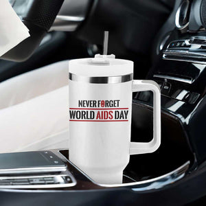 World AIDS Day Never Forget Tumbler With Handle Red Ribbon Support Gift TS12 Print Your Wear