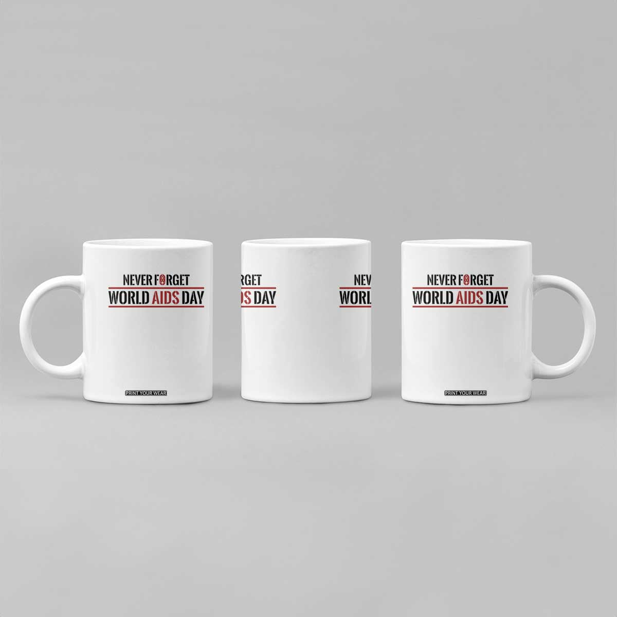 World AIDS Day Never Forget Coffee Mug Red Ribbon Support Gift TS12 Print Your Wear